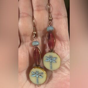 Dragonfly Czech Glass Earrings